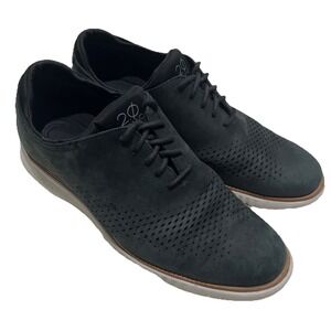 Cole Haan Shoes Men's 9.5 M‎ Blue Leather Laser Wingtip Oxfords C23807